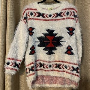NWT Fuzzy Aztec Sweater Size S